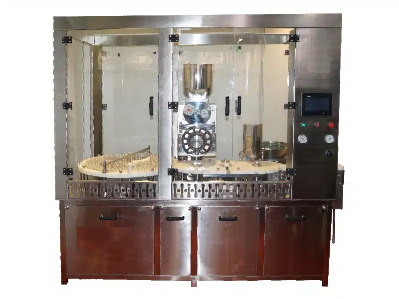 Automatic Injectable Powder Vial Filling & Rubber Stoppering Machine