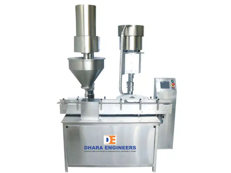 Automatic Monoclock Single Head Augur Type Powder Filling & Screw Capping Machine